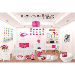 Pink  White Dorm Room