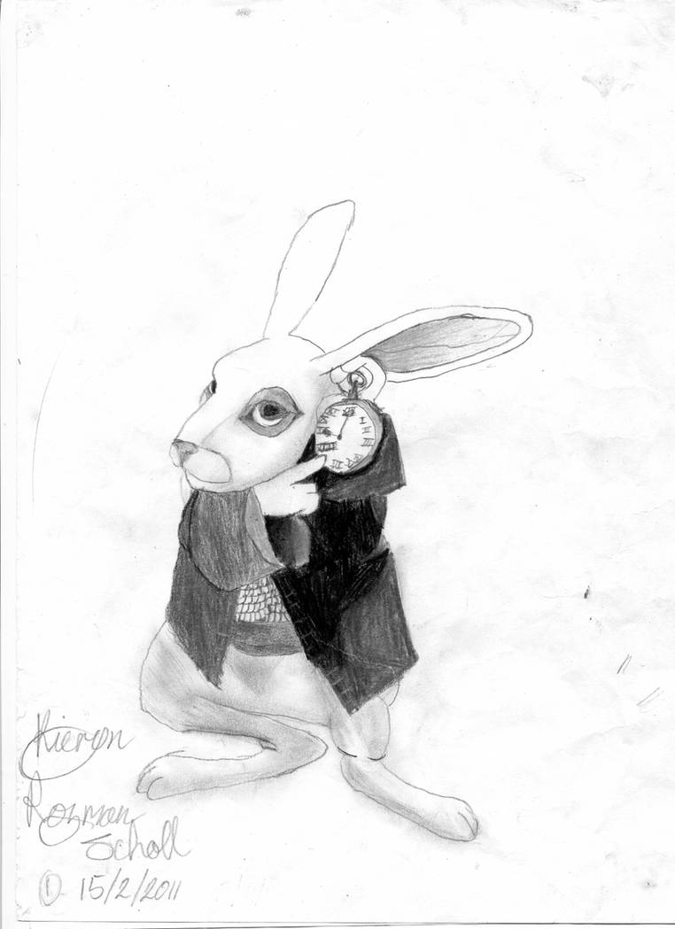 White Rabbit Drawimg White Rabbit drawing by Ashalenorae on DeviantArt