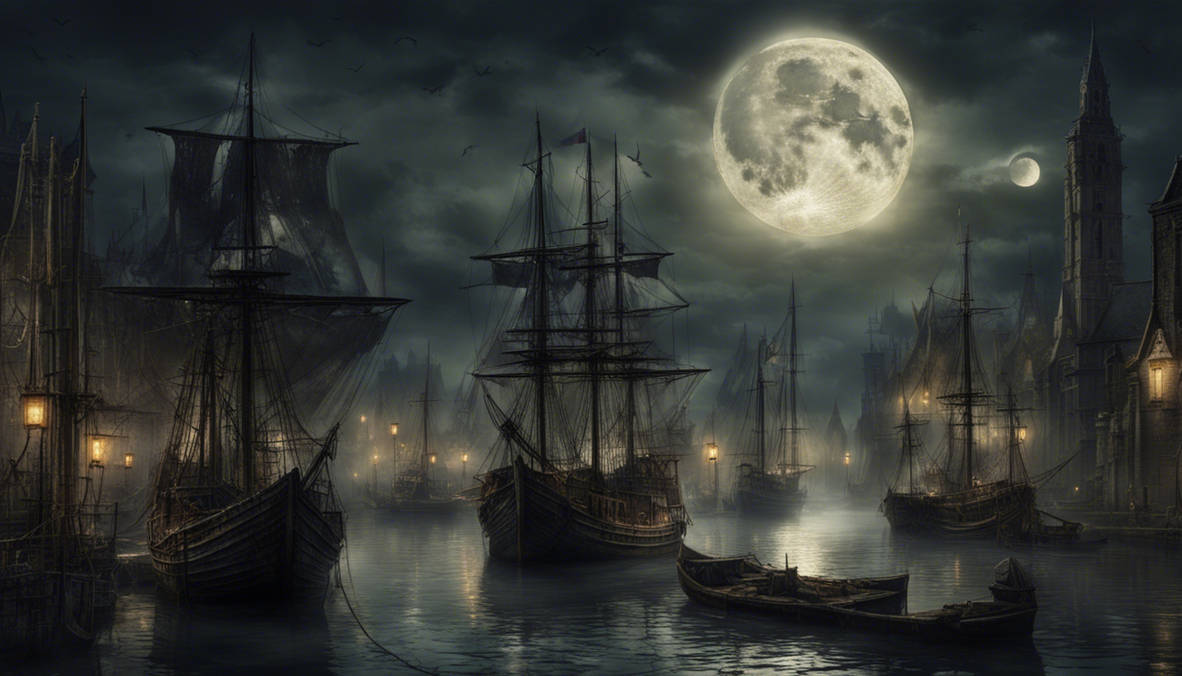 Old Gothic Fantasy Harbor With Ships Durin Night T By Wolfheart80 On old-gothic-fantasy-harbor-with-ships-durin-night-t-by-wolfheart80-on