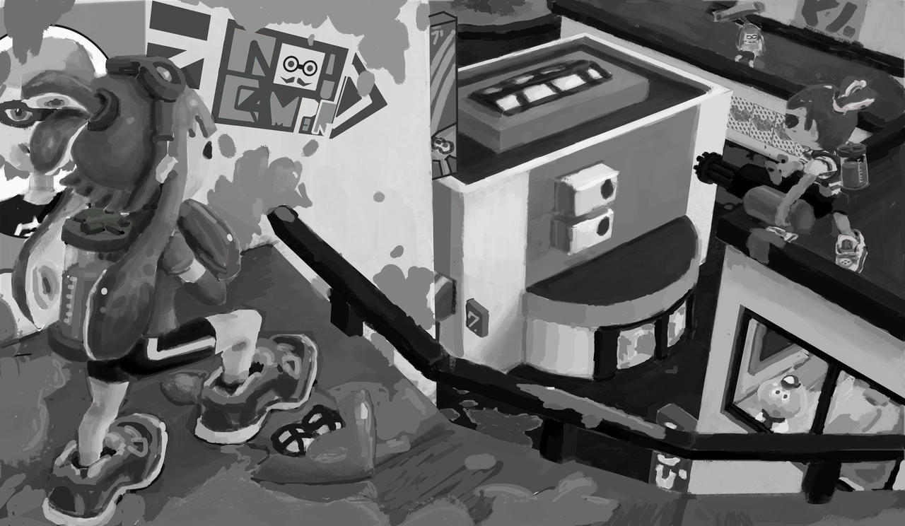 Splatoon Black Splatoon Black and White by MadameDaFunk on DeviantArt