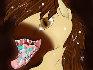 First Vore Art ^^ Horsesgamer eats Thunder Blaze x