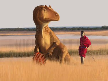 Allosaurus and masai man