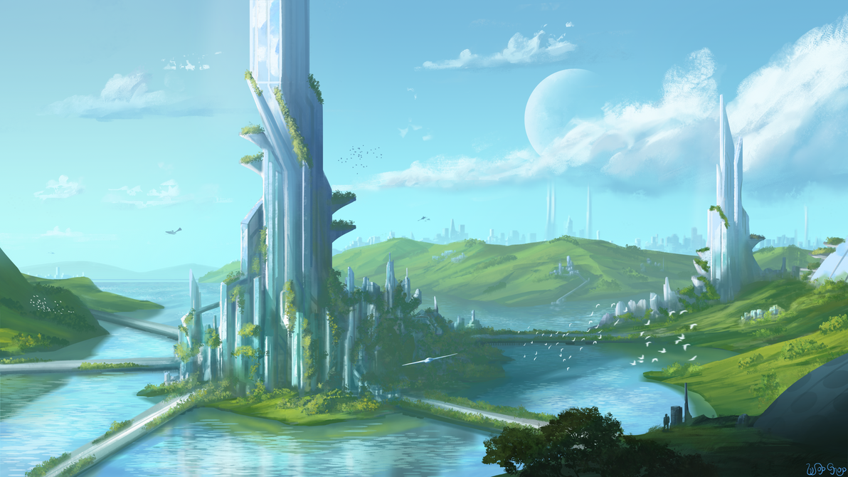 Solarpunk city concept by WopGnop on DeviantArt
