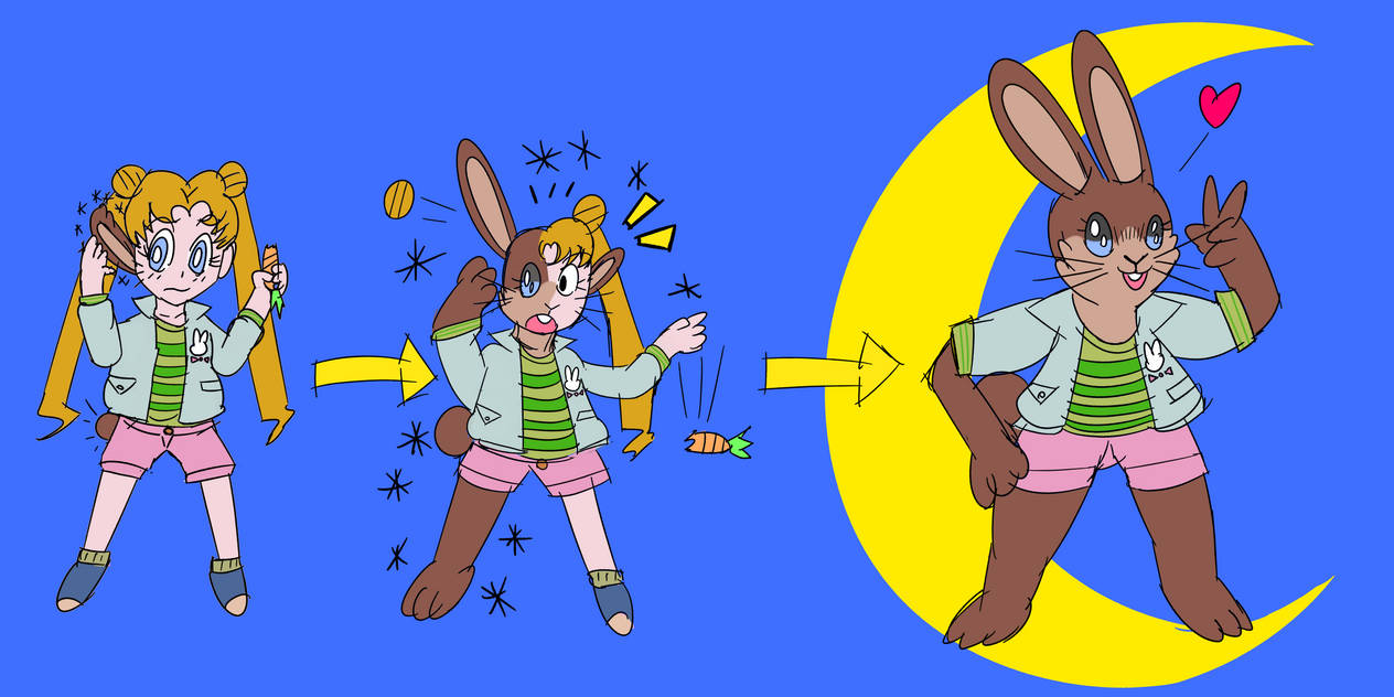 Usagi were-rabbit TF (Sketch) by JoffRob on DeviantArt