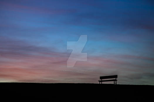 lonely chair sunset