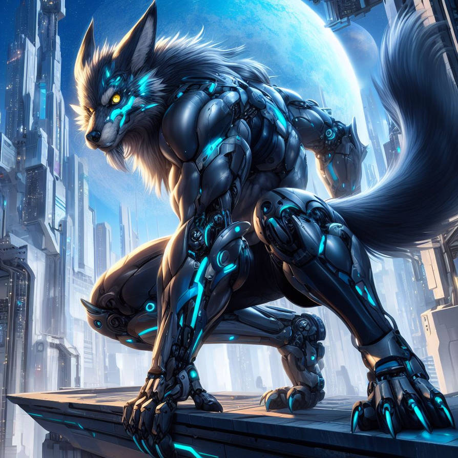 Computer Wolf Deviantart Cyber Wolf by AnthurArt on DeviantArt