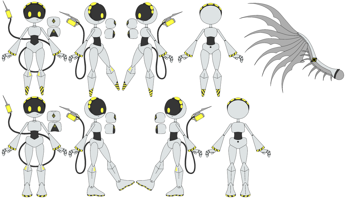 Murder Drone Ref Base (Ms Paint Friendly!) by BeaBoo on DeviantArt