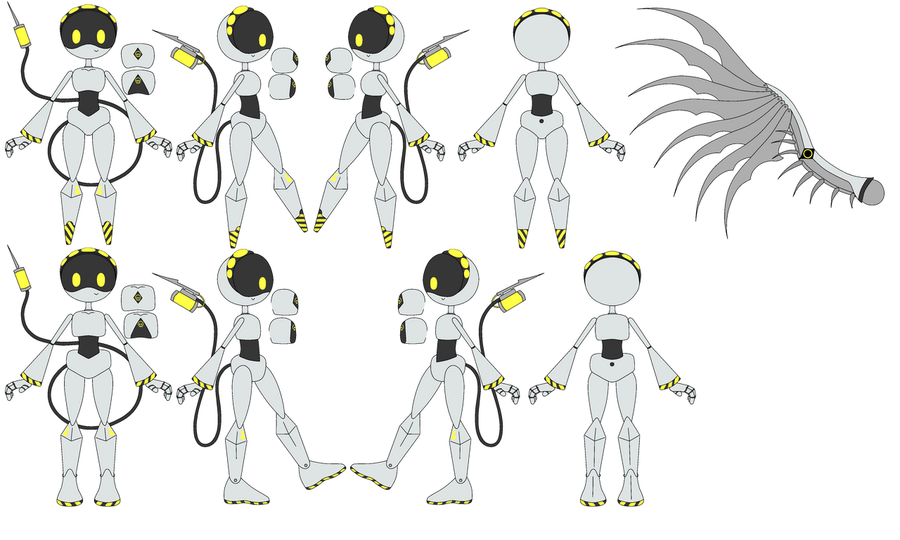 Murder Drone Ref Base (Ms Paint Friendly!) by Bea-Boo on DeviantArt