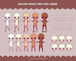 Holding hand pixel base ::free to use