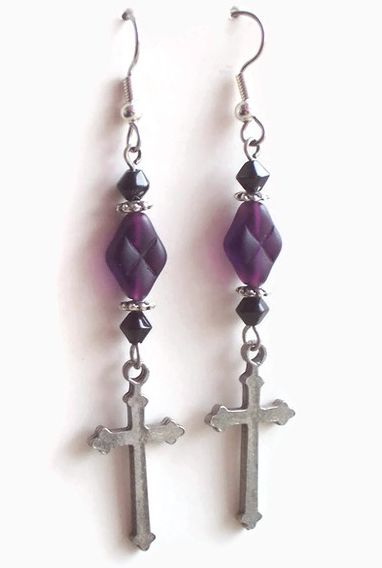 Pewter Cross Earrings