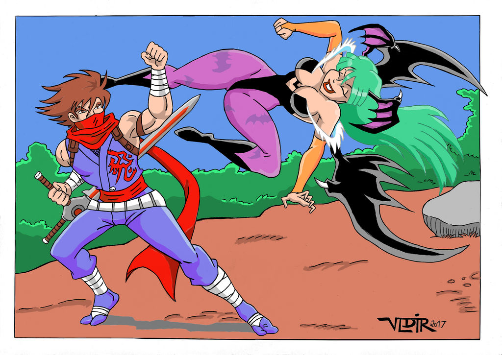 Morrigan Vs Ryu Strider Hiryu Vs Morrigan Aensland by CapV77 on DeviantArt