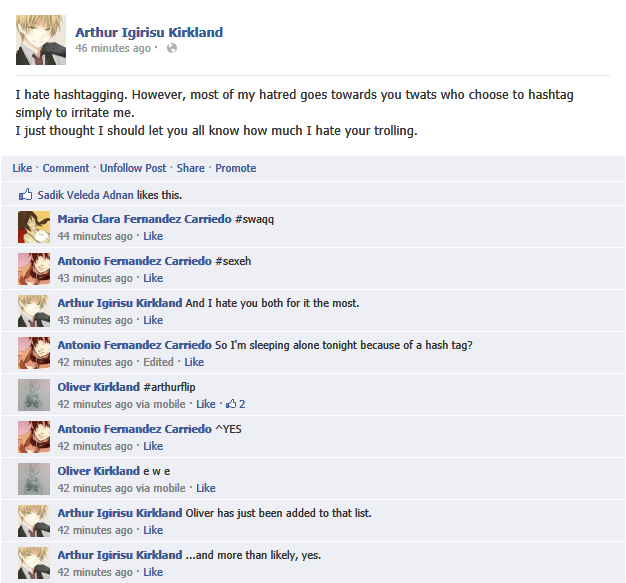 Hetalia Facebook: Hashtag Trolling