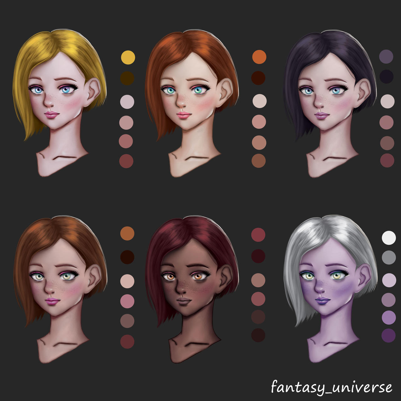 Face Color Layout Different color skin face palette by AntoChibiArt on DeviantArt