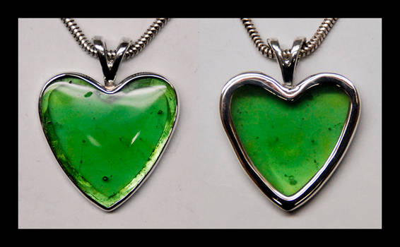 Moldavite Heart Pendent