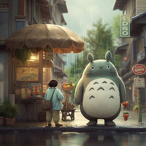 Totoro in the street