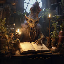 Mandrake reading a book