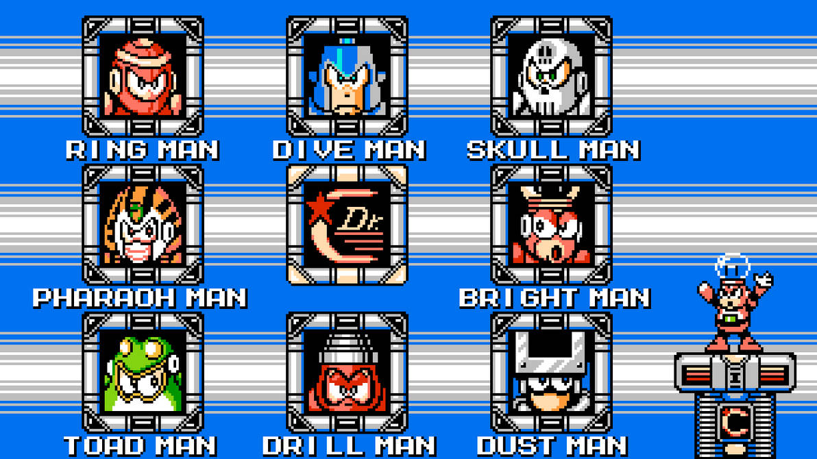 Mega Man 4 Stage Select Screen v1 by DraculaXX on DeviantArt