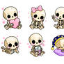Skeleton Stickers set of 6