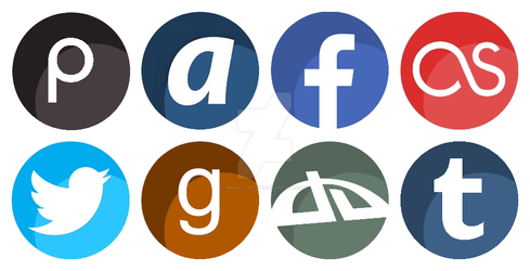 Round social networks icons