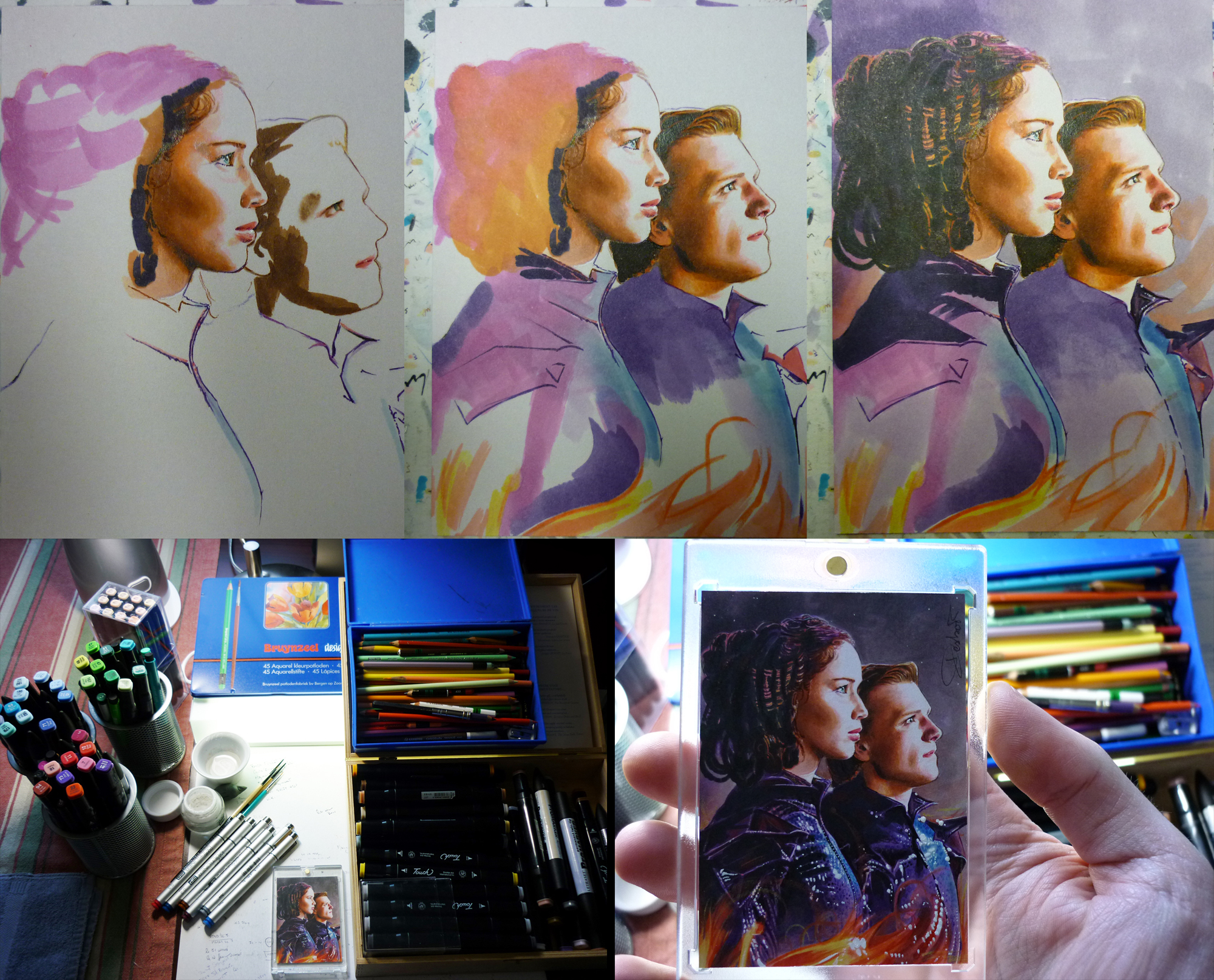 The Hunger Games sketch card WIP