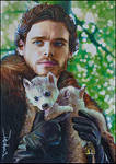 Robb Stark and Greywind by DavidDeb