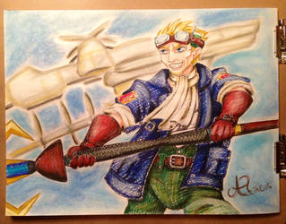 FF B-Day Speed Sketch: Cid Highwind by LadyJuxtaposition