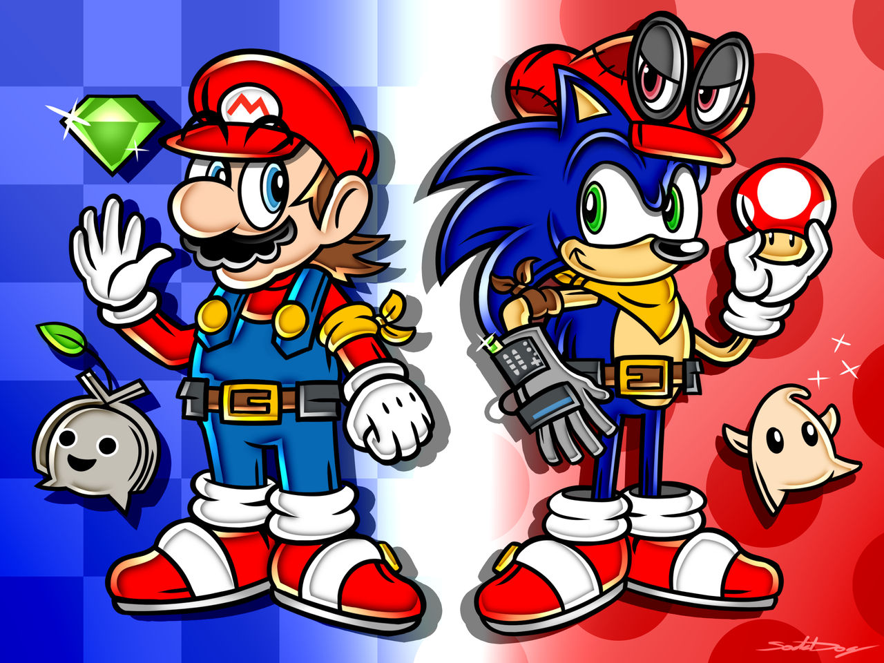 Mario and Sonic Redesign by SodaDog on DeviantArt