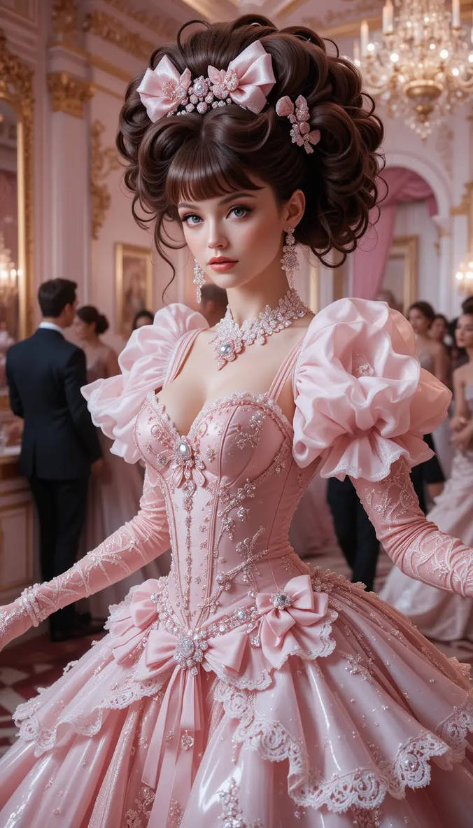 Pink rococo princess at the ball by aimeemorgan on DeviantArt