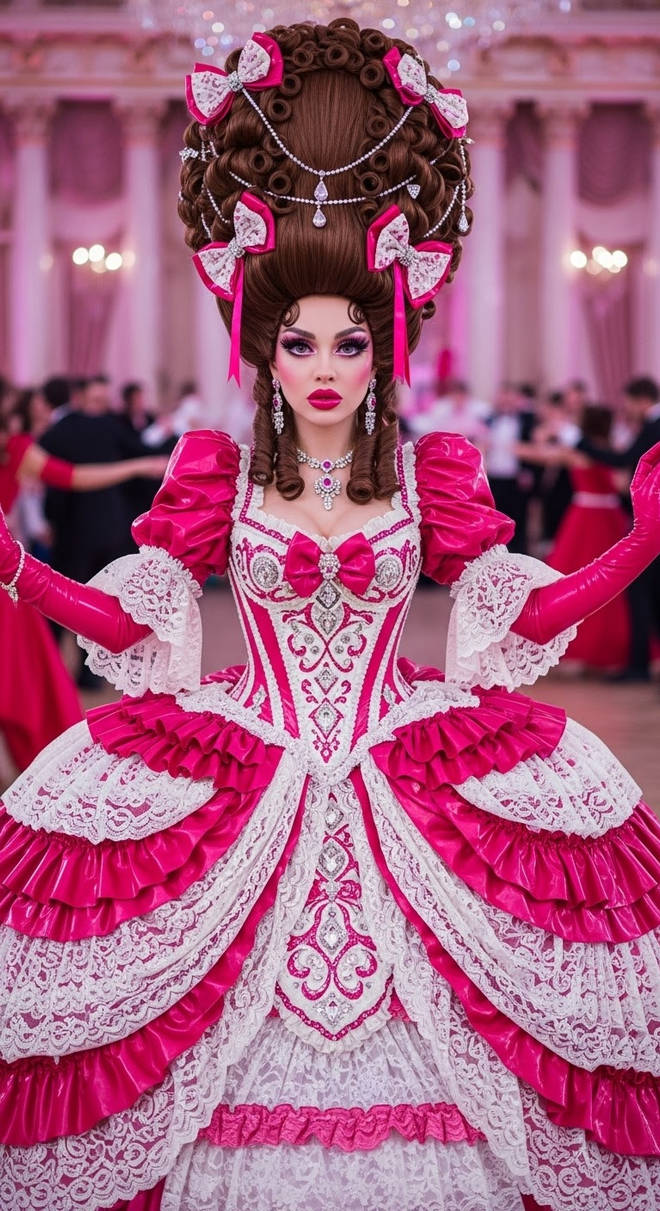 Pink rococo princess at the ball by aimeemorgan on DeviantArt