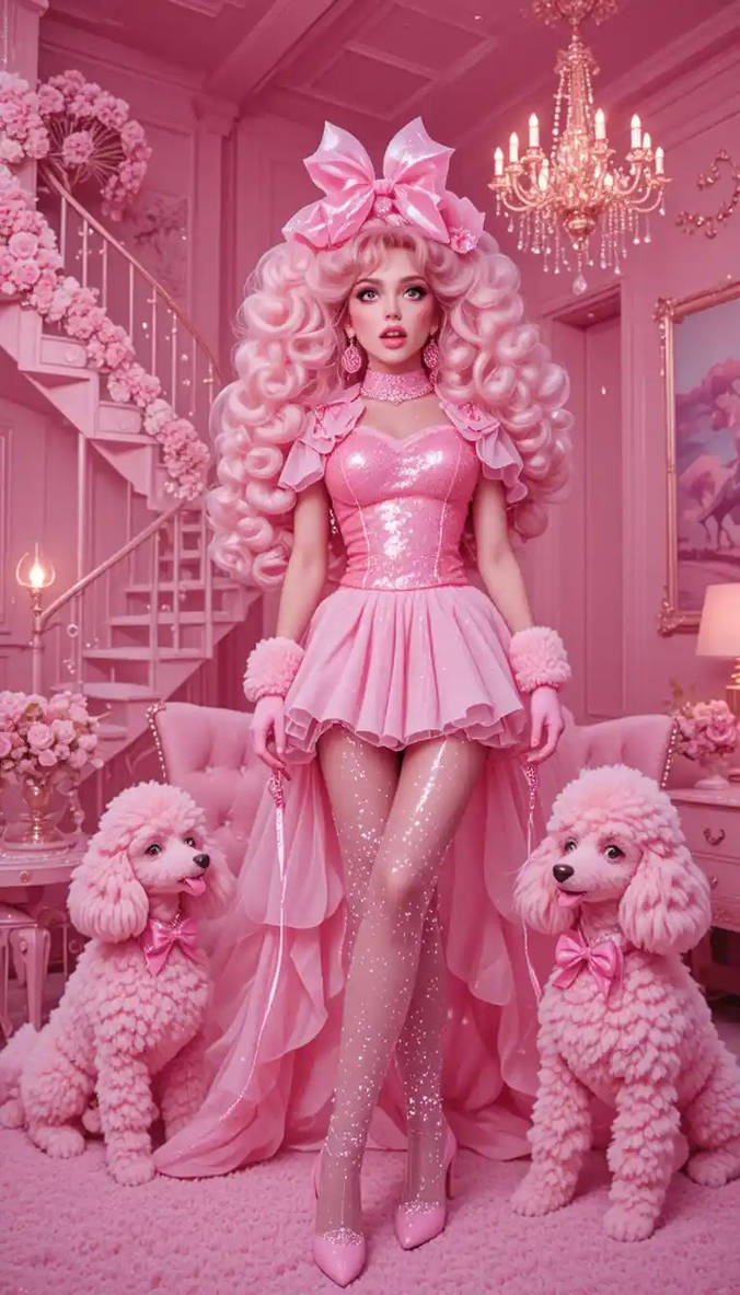 Pink Lady Deviantart Pink lady and her pink poodles by aimeemorgan on DeviantArt
