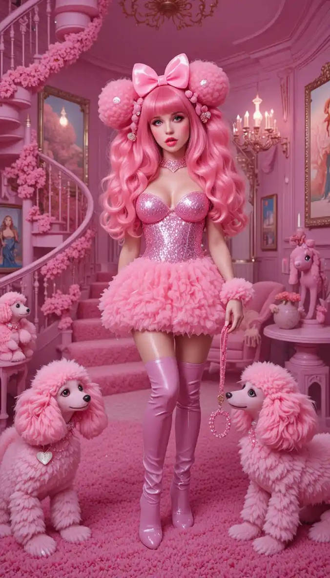 Pink Lady Deviantart Pink lady and her pink poodles by aimeemorgan on DeviantArt