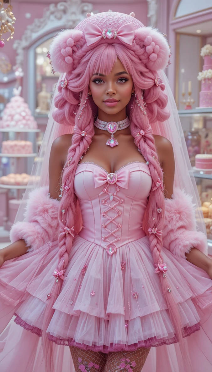 Pink Lady Deviantart Cute pink lady in a bakery by aimeemorgan on DeviantArt