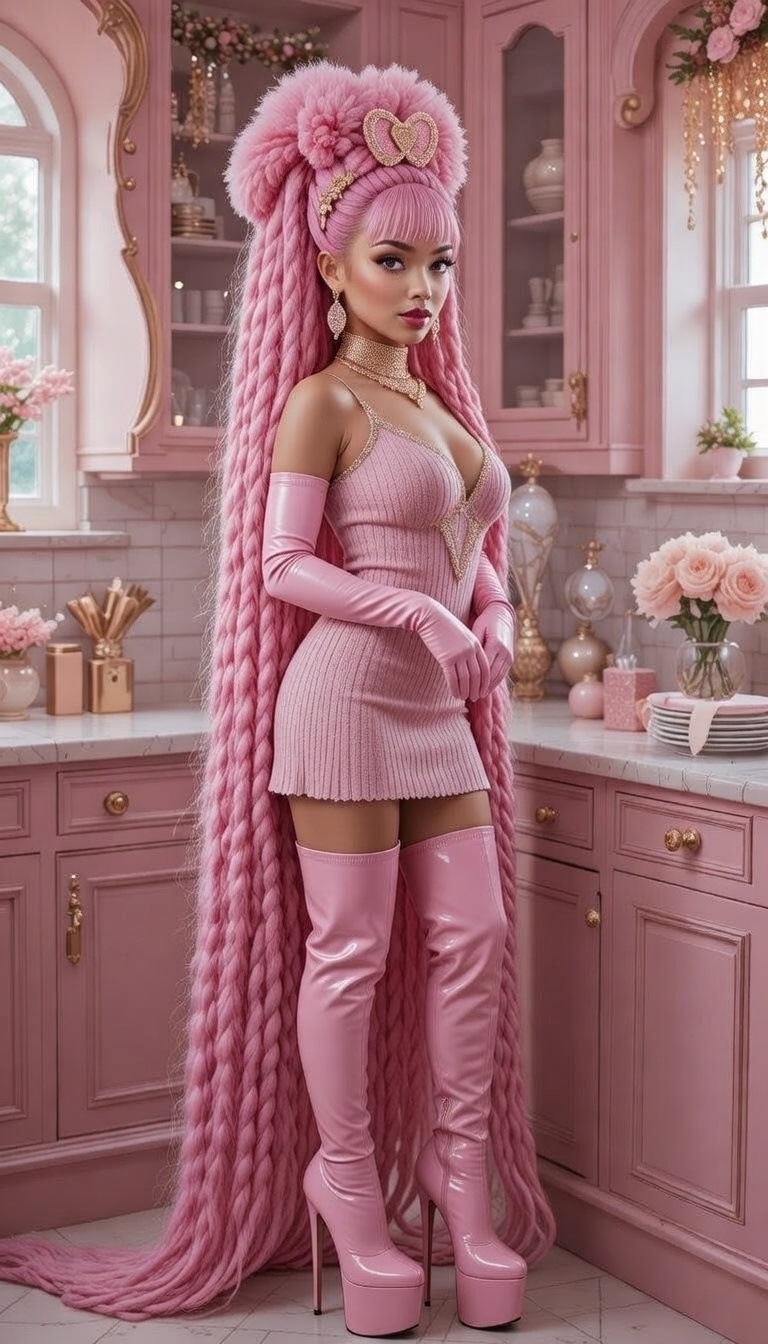Pink Lady Deviantart Pink lady in her kitchen by aimeemorgan on DeviantArt