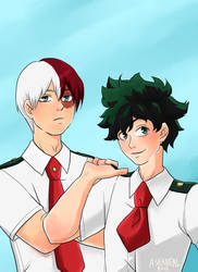 My Hero Academia fanart: Todoroki and Midoriya