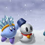 Ice Kirby Makes a Snowman