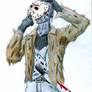 Jason Voorhees dresses mask