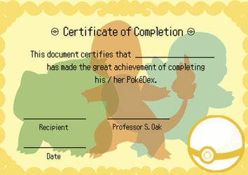 Pokemon Diploma / Certificate