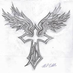 Tribal Wings + cross