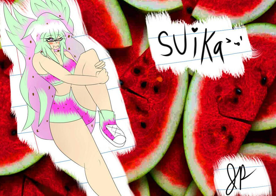 Watermelon Waifu Suika By Capndubstep On Deviantart