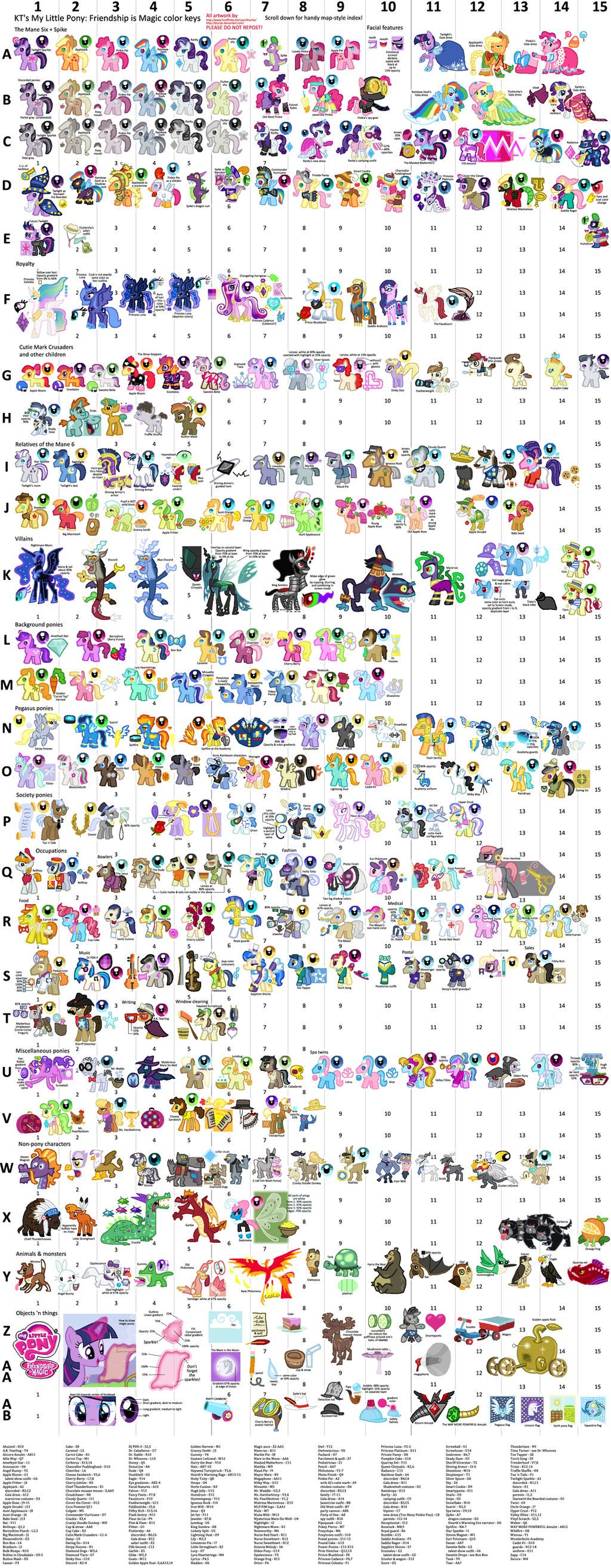 Mlp Color Guide Tw MLP color keys, v.10 by KTurtle on DeviantArt