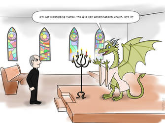 There's a dragon loose in church!