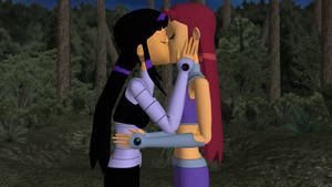 [TT XPS] Starfire and Blackfire kissing