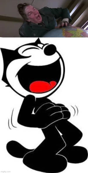 Felix The Cat laughing at Trunchbull spinning