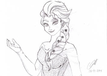 Elsa Frozen Sketch by dlobo777