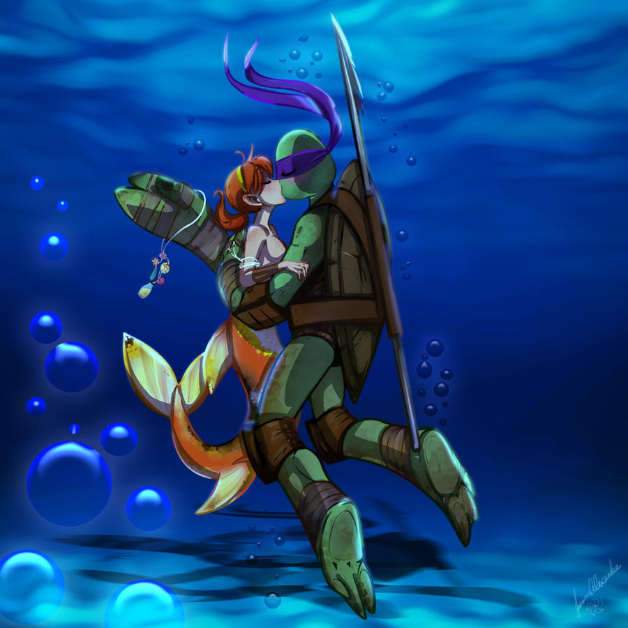 Donatello+April 'Ninja Sea Turtle Love