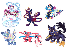 Sketched Poke'hybrid OC Commissions - batch 16