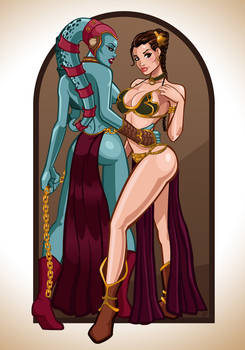 Slave Leia and Aayla Secura