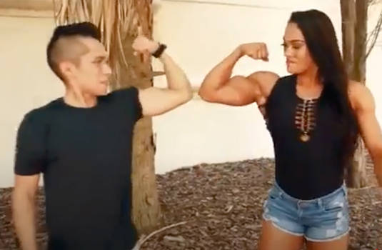 Bicep Comparison Girl Wins Easily! by bigelowmax on DeviantArt