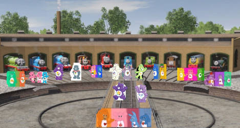 Care Bears meet Thomas and friends