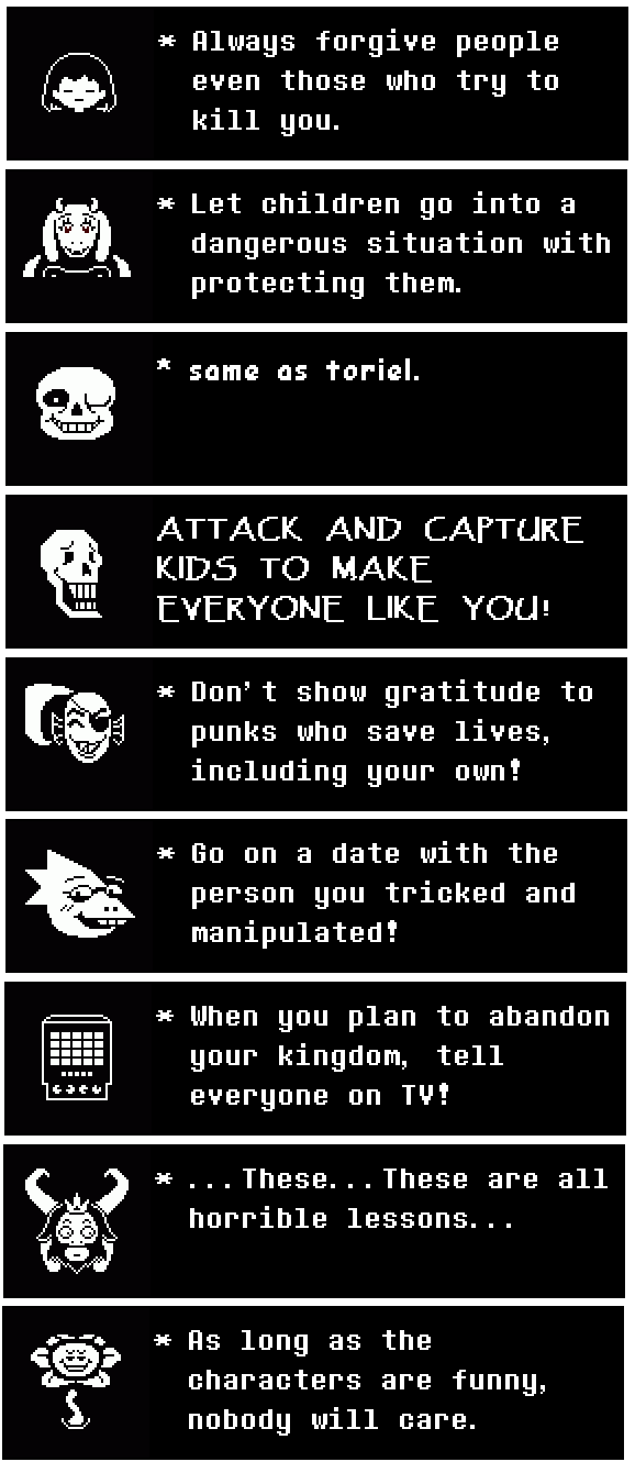 Bad Lessons Undertale Teaches You by Crimson-Heartsss on DeviantArt